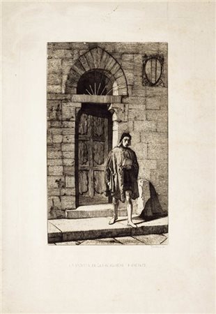 Federico Faruffini Lotto composto da due acqueforti:

La porta di Alighieri mm 3