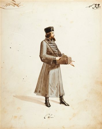 Lotto composto da undici studi di costumi teatrali
acquerelli mm 223x178
(difet