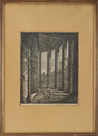 Luigi Rossini (Ravenna 1790-Roma 1857)
Interno del Pronao del Tempio di Vesta,