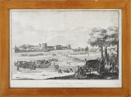 Domenico Aspari Veduta dell'antico Castello e Veduta dell'antica Piazza Castello