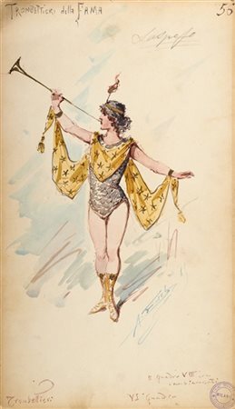 Gruppo di dieci di studi costumi teatrali di cui alcuni firmati da Alfredo Edel