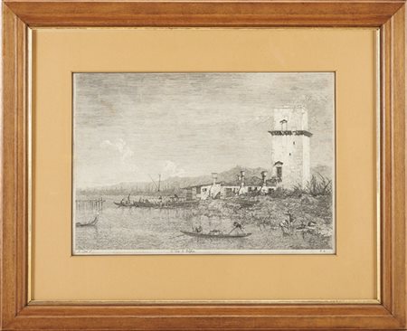 Giovanni Antonio detto il Canaletto Canal La torre di Malghera (terzo stato di t