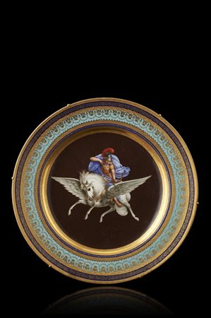 Manifattura di Vienna, 1820 circa. Pierre-Louis Dagoty (1771-1840) (?) Piatto i
