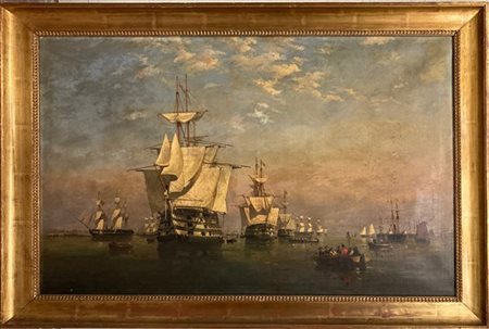 Scuola dell'inizio del secolo XIX

Marina con velieri
Olio su tela, cm 82,5x122