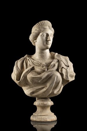 Busto di Agrippina in marmo (h. cm 75) poggiante su base tornita (h. cm 23) (di