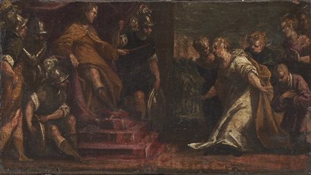 Scuola veneta, prima metà del XVII secolo

Ester e Assuero
olio su tela (bozzet
