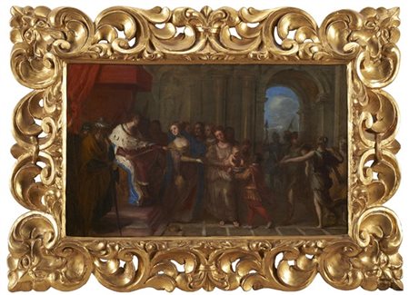 Scuola genovese del secolo XVII

La prova di Mosè
Olio su tela, cm 32,5x52,5
in