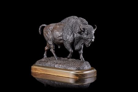 Josechu Lalanda (1939-2015) "Bufalo" scultura in bronzo numerata 12/100 (h. cm