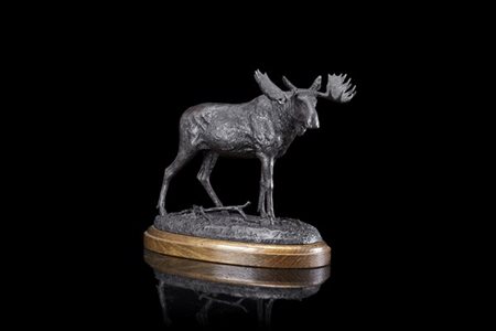 Josechu Lalanda (1939-2015) "Alce" 1988, scultura in bronzo numerata 3/250 (h.