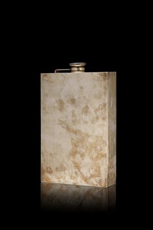 Fiasca in argento sterling a corpo liscio (cm 13,5x22,5x4) (g 740) (lievi difet