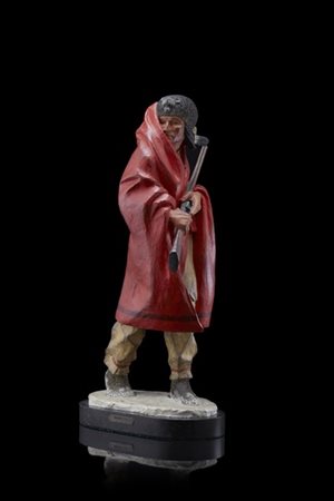 Harry Jackson "Iroquois guide" 1967 scultura in bronzo policromo iscritta "Harr