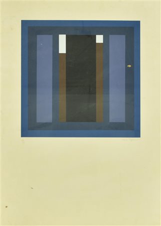 Mauro Reggiani COMPOSIZIONE litografia, cm 70x50; es. 32/75 firma e tiratura