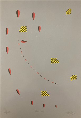 Mario Nigro SENZA TITOLO serigrafia, cm 47,7x33; es. 62/100 firma, data e...