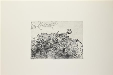 Antonio Ligabue CERVI puntasecca, cm 22x31 su foglio 50x70; es. 56/100 firma...