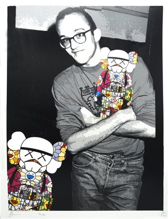 NYC DEATH KEITH HARING serigrafia, cm 45x32; es. 90/100 firma, data, tiratura...