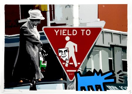 NYC DEATH QUEEN HARING serigrafia, cm32x45; es. A.P. firma, data e timbro a...