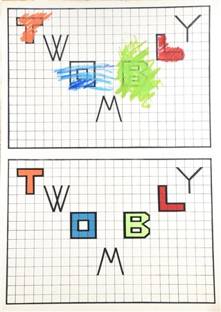 Aldo Mondino TWOMBLY serigrafia, cm 70x50; prova d'artista firma e tiratura