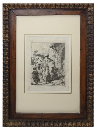 Rembrandt van Rijn (Dutch 1606-1669)  - Abramo scaccia Agar ed Ismaele, XVIII/XIX  secolo