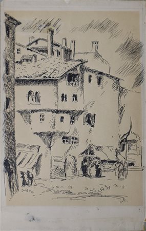 Guido Polo (Borgo Valsugana 1898-Trento  1988)  - Case di paese
