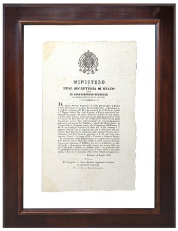 Real Decreto - Ministero e Real Segreteria di Stato, 11 July 1836