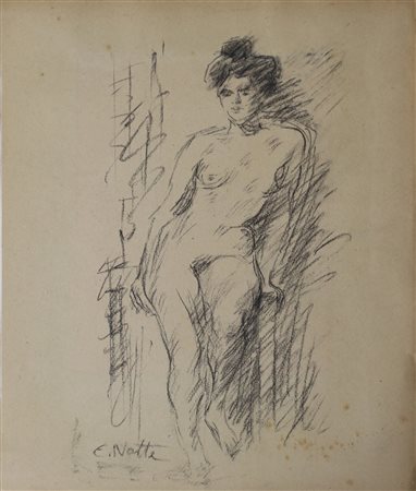 Emilio Notte (Ceglie Messapica 1891-Napoli 1982)  - Nudo di donna