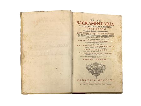 De Re Sacramentaria contra hereticos, due volumi, 1756