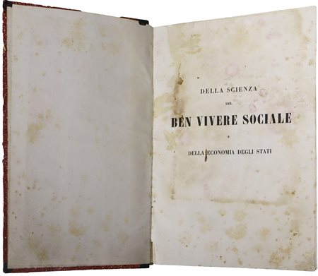 Francesco Bianchini (Italian 1662-1729)  - Della scienza del ben vivere sociale e della economia degli Stati, 1845