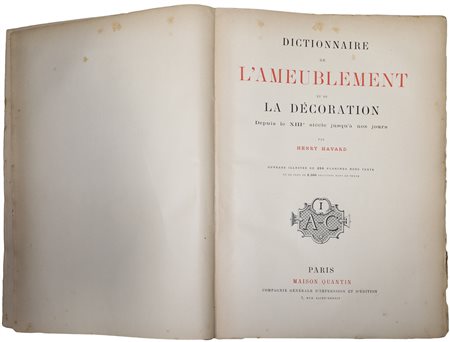 Henry Havard (1838-1921)  - Dictionnaire de l'amublement et de la décoration