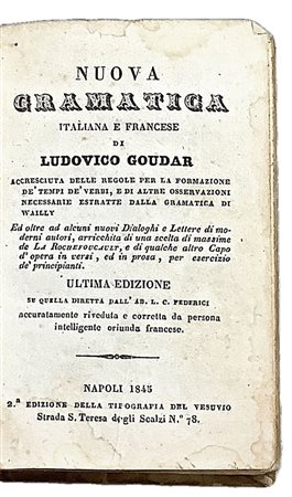 Ludovico Goudar - Nuova grammatica italiana e francese, 1845