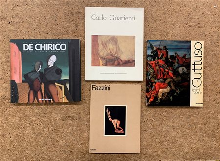 ARTE ITALIANA DEL XX SECOLO (DE CHIRICO, GUTTUSO, FAZZINI E GUARIENTI) - Lotto unico di 4 cataloghi