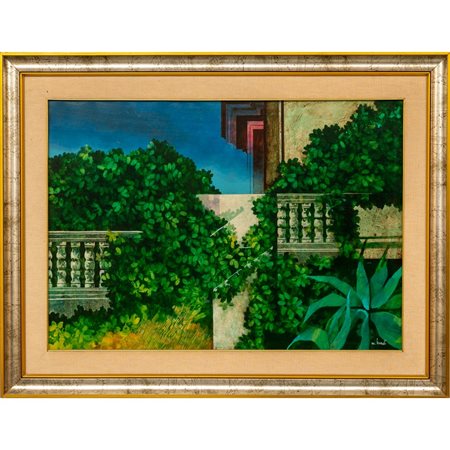 MARIO BARDI, Terrazza, Olio su tela