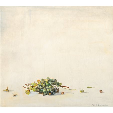 CLAUDIO BONICHI, Uva e calabroni, Olio su tavola