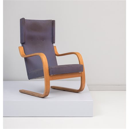 ALVAR AALTO, Potrona modello “36/401” in betulla curvata