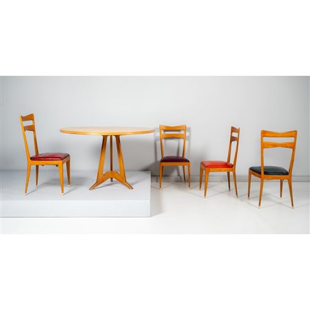 PRODUZIONE ITALIANA 1950 ca. Tavolo e quattro sedie