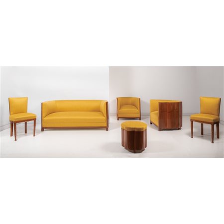 PRODUZIONE ITALIANA 1930 ca. Divano, due poltrone, due sedie