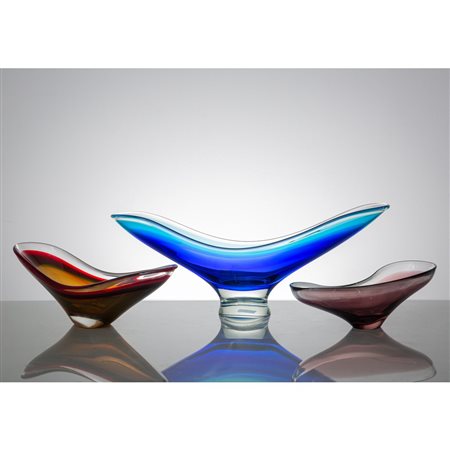 FLAVIO POLI (Attr.le), Tre centrotavola in vetro