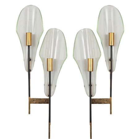 PRODUZIONE ITALIANA 1960 ca. Coppia di lampade da parete