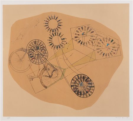 MAX ERNST (Brühl 1891 - Parigi 1976) "Vademecum Mobile", 1971. Litografia a...