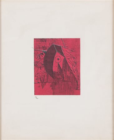 GIANNI DOVA (Roma 1925 - Pisa 1991) "Senza titolo". Litografia a colori su...