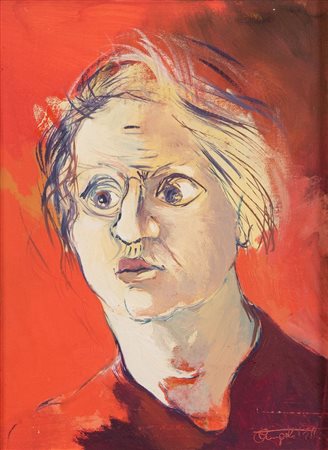 ANGELO TASSI (Bologna 1937) "Volto". Olio su faesite. Cm 24x18. Opera firmata...