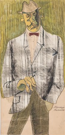 Artista russo del XX secolo. "Gigolo' - Bernard Sinon", anni '20. Tecnica...