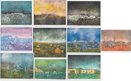 GIOVANNI OMICCIOLI (Roma 1901 - 1975) Lotto composta da dieci litografie a...