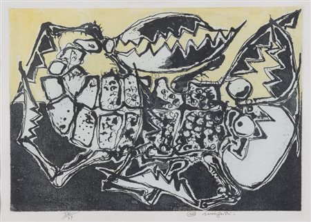 LUCIANO MINGUZZI (Bologna 1911 - Milano 2004) "Senza titolo". Lastra: cm...