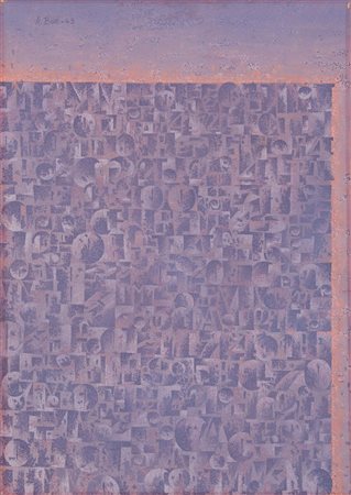 ADRIANO BONI (1939 - 2018) "Senza titolo", 1969. Olio su tela. Cm 70,7x50,5....