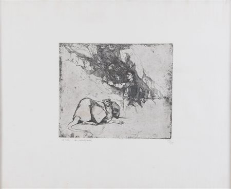 LUCIANO DE VITA (Ancona 1929 - Bologna 1992) "Senza titolo". Incisione su...