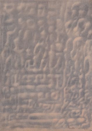 PAOLO PASOTTO (Bologna 1930 - 2015) "Senza titolo", 1963. Olio su tela. Cm...