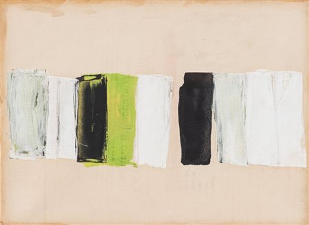 ALFONSO FRASNEDI (Bologna 1934) "Senza titolo", 1961. Olio su carta applicata...