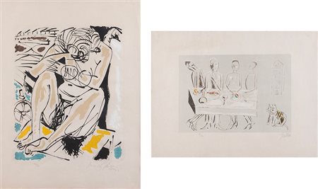 PERICLE FAZZINI & FRANCO GENTILINI. Lotto composto da due litografie. PERICLE...
