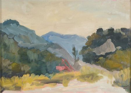 R. MARTELLI (XX) "Paesaggio". Olio su cartone telato. Cm 25x35. Opera firmata...
