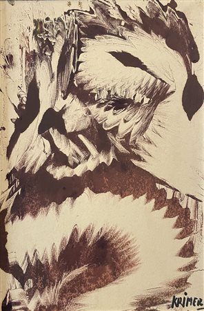 KRIMER (Perugia 1908 - Viareggio 1977) "Arabesco N. I". Tecnica mista su...